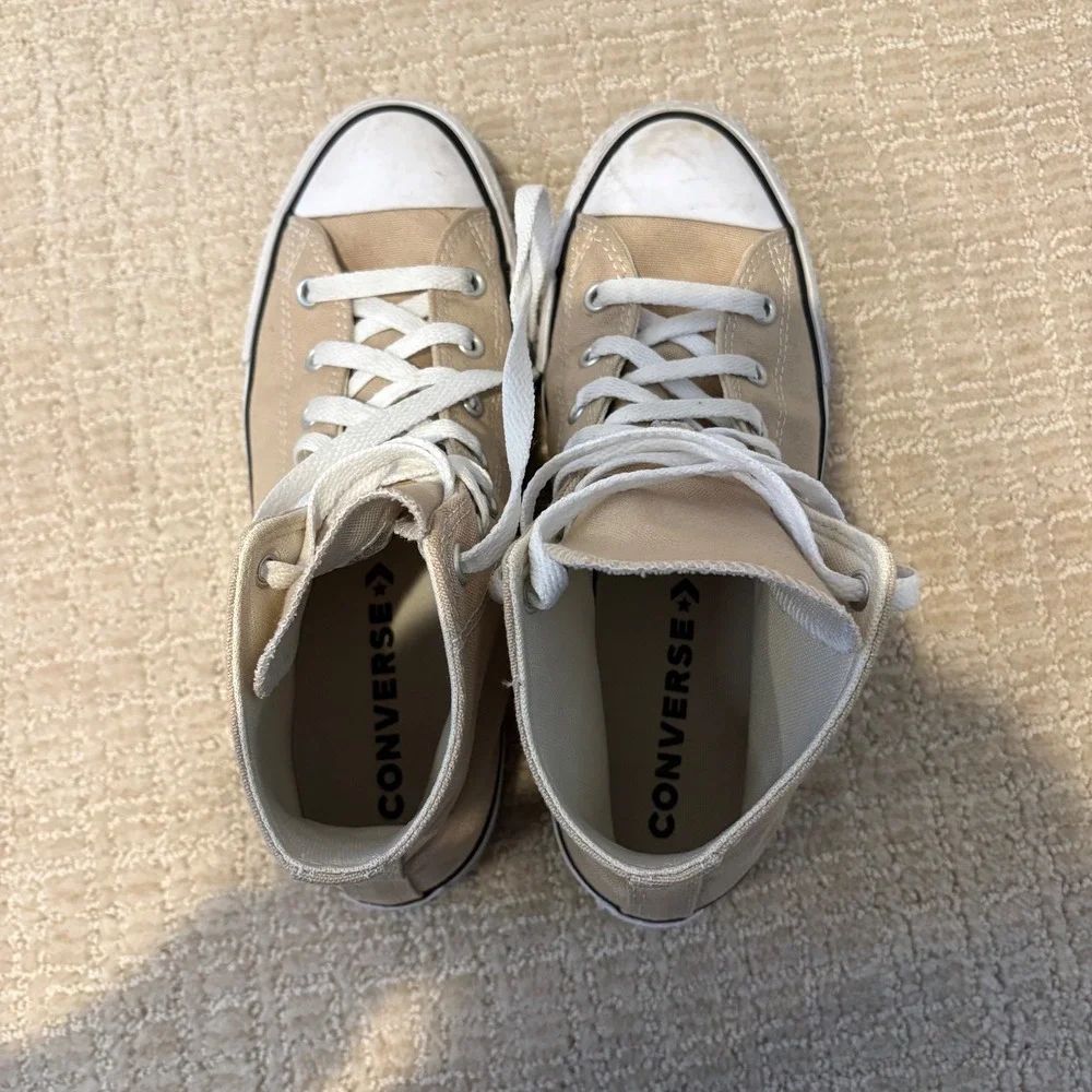 Converse Chuck Taylor‎ All Star High Top Sneakers Khaki Tan Kids Size 5 Youth